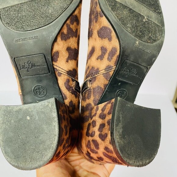 Libby Edelman Leopard Print Chunky Boots Sz 6.5 - Picture 10 of 11